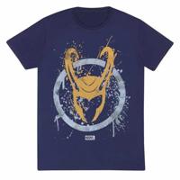 T-Shirt met Korte Mouwen Marvel Splatter Logo Blauw Unisex - Maat: S - thumbnail