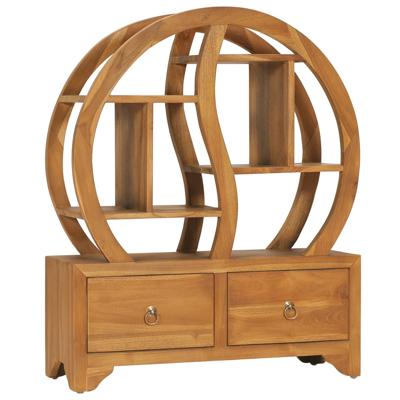 VidaXL Kast met yin yang schap 68x26x83 cm massief teakhout