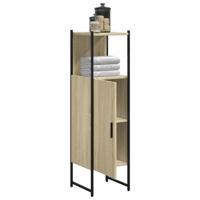 Badkamerkast 33x33x120,5 cm bewerkt hout sonoma eikenkleurig - thumbnail