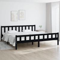 Bedframe massief hout zwart 200x200 cm - thumbnail