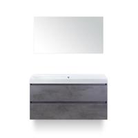 Maxx XL Badmeubelset 120 cm - Beton Antraciet - Wastafel Just Enkel Zonder kraangat - met Spiegel - thumbnail