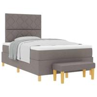 Boxspring bed met matras met hoofdeinde Taupe 120 x 200 cm Stof - thumbnail