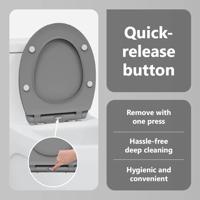 VidaXL Toiletzitting grijs 47 x 37,5 x 3,8 cm duroplast - thumbnail