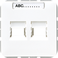 Jung CD500 RJ45 inbouwset met draagframe en inzetplaat wit - thumbnail