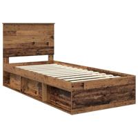 Bedframe met hoofdeinde Oudhout 75 x 190 cm Massief grenenhout - thumbnail
