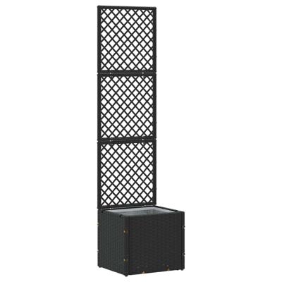 VidaXL Tuin bloempot zwart 35 x 30 x 135 cm metaal