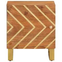 Nachtkastjes 2 st massief mangohout bruin en zwart - thumbnail