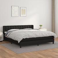Boxspring met matras kunstleer zwart 160x200 cm - thumbnail