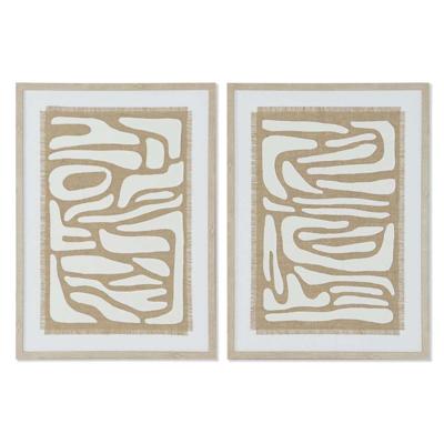 Schilderij Home ESPRIT Wit Beige Abstract Scandinavisch 52,7 x 2,5 x 72,5 cm (2 Stuks)