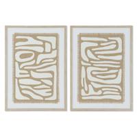 Schilderij Home ESPRIT Wit Beige Abstract Scandinavisch 52,7 x 2,5 x 72,5 cm (2 Stuks) - thumbnail