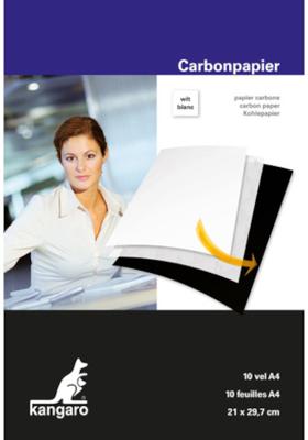 Kangaro carbonpapier, ft A4 (21 x 29,7 cm), wit, pak van 10 vel