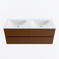 MONDIAZ VICA 120cm badmeubel onderkast Rust 4 lades. Wastafel CLOUD dubbel 2 kraangaten, kleur Talc. - thumbnail