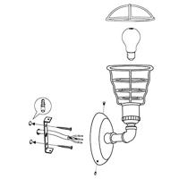 EGLO Port Seton Geschikt voor gebruik binnen Bruin E27 - thumbnail