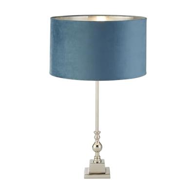 Searchlight Tafellamp chroomWhitby met blauwe kap - EU81214TE