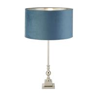 Searchlight Tafellamp chroomWhitby met blauwe kap - EU81214TE - thumbnail