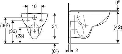 Geberit Bastia Wandcloset - diepspoel - 35.5x52cm - wit 501.769.00.1 Geberit Bastia Wandcloset - diepspoel - 35.5x52cm - wit 501.769.00.1
