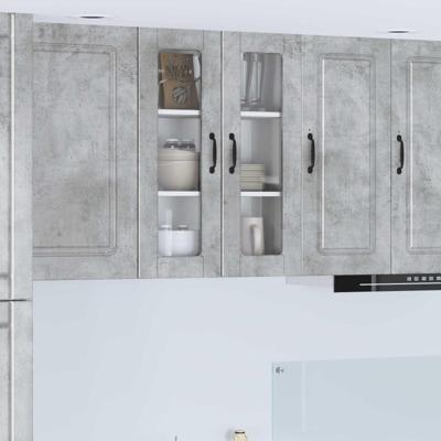 Keukenkast met plank Beton Grijs 60 x 31 x 80 cm Bewerkt hout