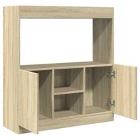 Hoge kast 92x33x100 cm bewerkt hout sonoma eikenkleurig - thumbnail
