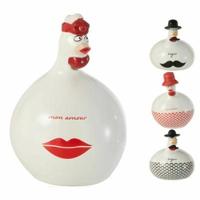 J-Line beeld kip french 11 cm 4 assorti | 12 stuks - thumbnail