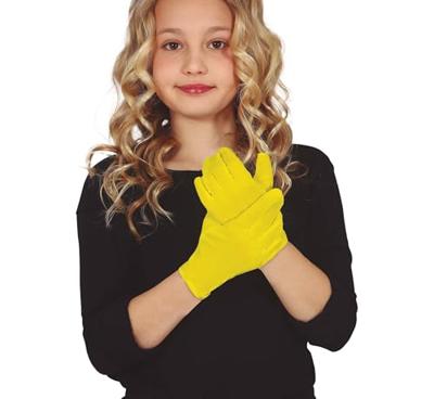 Gele kinderhandschoenen