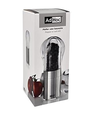 AdHoc Peper of Zoutmolen Eddi - Geborsteld - Rvs/Acrilaat - Ø 6 x 15,5 cm - Zilverkleurig AdHoc Peper of Zoutmolen Eddi - Geborsteld - Rvs/Acrilaat - Ø 6 x 15,5 cm - Zilverkleurig