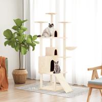 VidaXL Kattenmeubel met sisal krabpalen 175 cm crèmekleurig - thumbnail