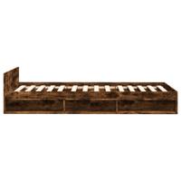 Bedframe met lade bewerkt hout gerookt eikenkleurig 90x190 cm - thumbnail