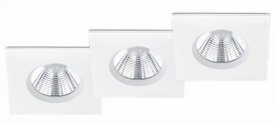 Trio Badkamer inbouwspotsZagros (3x) met led vierkant wit - 650610331
