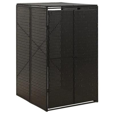 Containerberging enkel 70x80x117 cm poly rattan zwart
