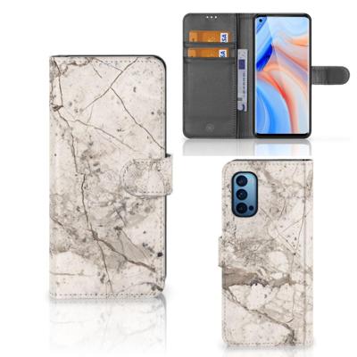 OPPO Reno 4 Pro 5G | Bookcase | Marmer Beige OPPO Reno 4 Pro 5G | Bookcase | Marmer Beige