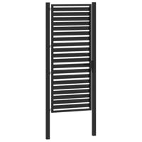 Tuinhek afsluitbaar 100x200 cm aluminium zwart - thumbnail