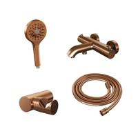 Brauer Copper Edition Badkraan opbouw - douchegarnituur - 2 gladde knoppen - handdouche rond 3 standen - PVD - geborsteld koper sw374481/sw374490/SW1164710/sw374519/ - thumbnail