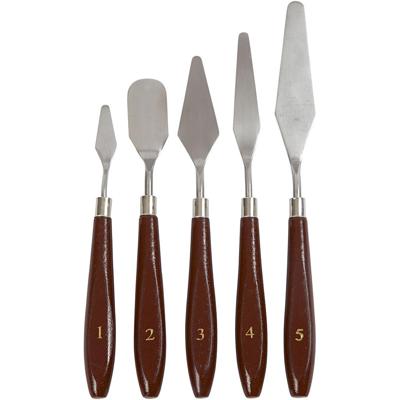Creativ Company Paletmessen set, l: 17-23 cm, b: 1,5-2,5 cm, 5 stuk/ 1 doos