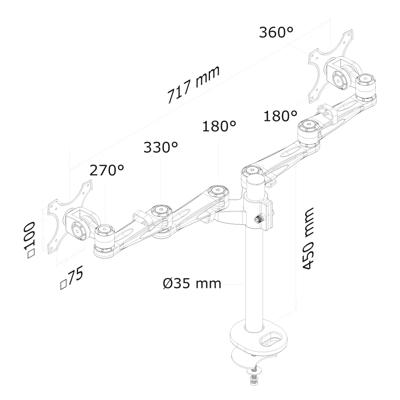 Neomounts FPMA-D935DG Monitorarm 10-27" Neomounts FPMA-D935DG Monitorarm 10-27"