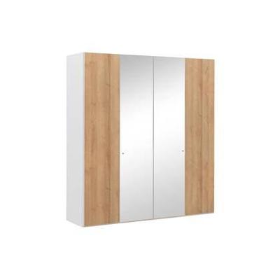 Goossens Kledingkast Easy Storage Ddk, Kledingkast 203 cm breed, 220 cm hoog, 2x draaideur en 2x spiegel draaideur midden