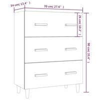 Dressoir 70x34x90 cm bewerkt hout betongrijs - thumbnail