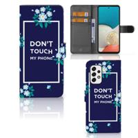 Samsung Galaxy A53 Portemonnee Hoesje Flowers Blue DTMP - thumbnail
