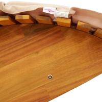 Ligstoel met kussen 2-persoon 2 pcs Bruin Massief Acaciahout - thumbnail