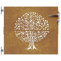 Poort 85x100 cm boomontwerp cortenstaal - thumbnail