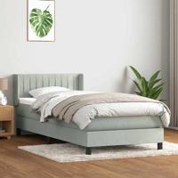 Boxspring met matras fluweel lichtgrijs 80x220 cm - thumbnail