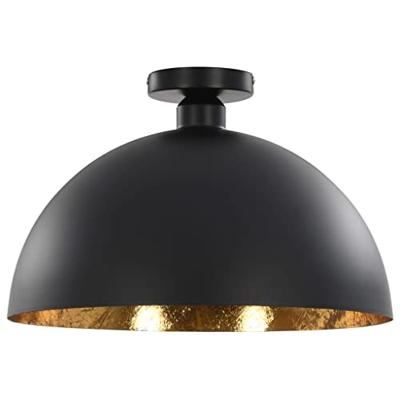 VidaXL Plafondlampen 2 st halfrond e27 zwart en goudkleurig VidaXL Plafondlampen 2 st halfrond e27 zwart en goudkleurig
