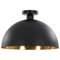 VidaXL Plafondlampen 2 st halfrond e27 zwart en goudkleurig - thumbnail