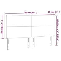 Hoofdbord met randen 203x16x118/128 cm kunstleer wit - thumbnail