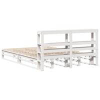 Bedframe zonder matras massief grenenhout wit 120x190 cm - thumbnail