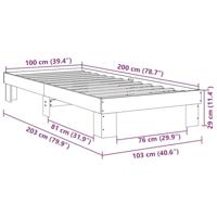 Bedframe zonder matras 100x200 cm massief hout eiken - thumbnail