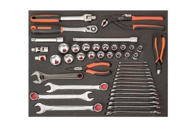 Bahco Foaminlay Fit&Go 3/3 met doppen en toebehoren 1/2" | sleutels en tangen - 46-delig - FF1A37