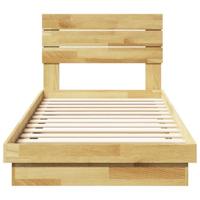 Bedframe hoofdeinde zonder matras 90x190 cm massief hout eiken - thumbnail