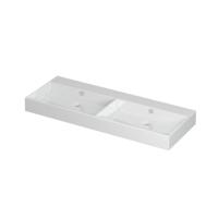 INK Unlimited Wastafel Porselein Dubbel Zonder Kraangat - 1200x450x110 mm - Glans Wit - thumbnail