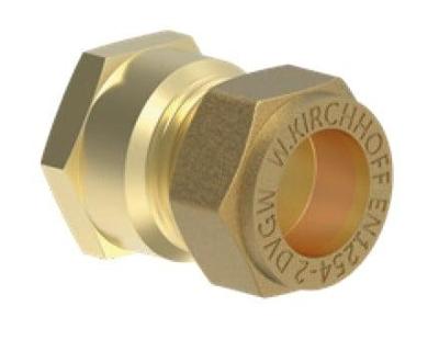Kirchhoff Messing overgangsstuk, blank, 12 mm x 3/8"IT, klemkoppeling voor koperen buis - 989456117