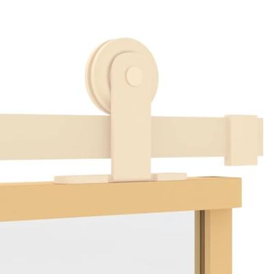 VidaXL Schuifdeur 76x205 cm helder esg-glas en aluminium goudkleurig VidaXL Schuifdeur 76x205 cm helder esg-glas en aluminium goudkleurig